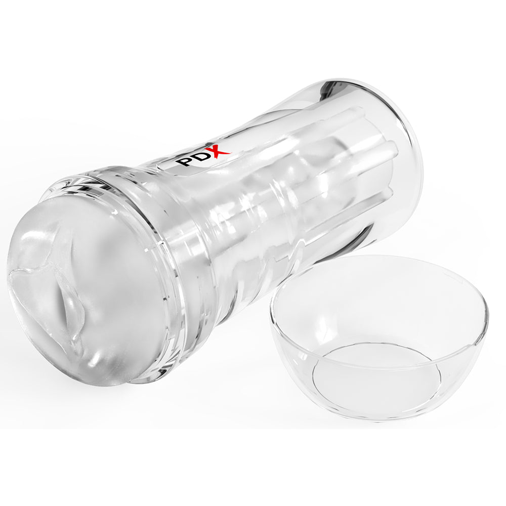 PDX Extreme Wet Pussies Super Luscious Lips Self-Lubricating Stroker Frosted
