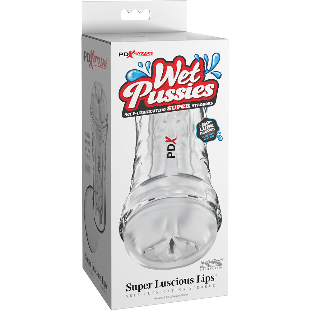 PDX Extreme Wet Pussies Super Luscious Lips Self-Lubricating Stroker Frosted