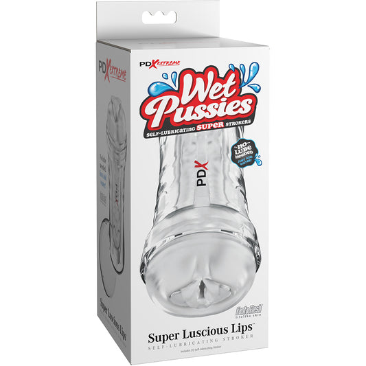 PDX Extreme Wet Pussies Super Luscious Lips Self-Lubricating Stroker Frosted