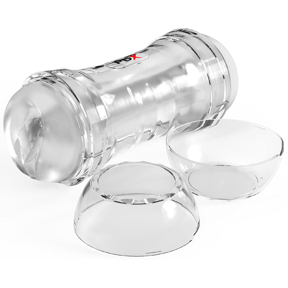 PDX Extreme Wet Pussies Super Flip-A-Pussy Over Self-Lubricating Stroker Frosted