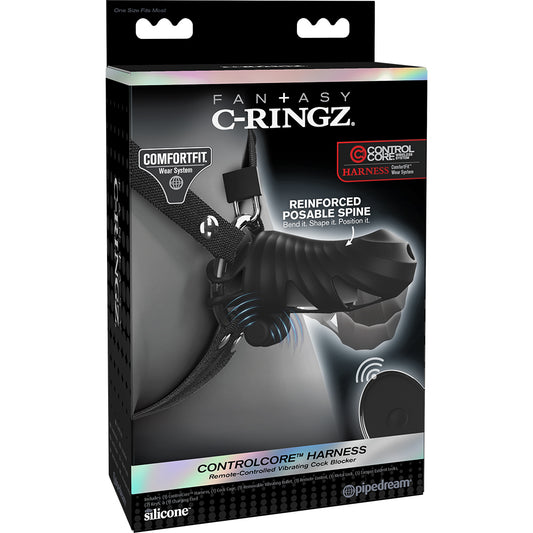 Fantasy C-Ringz Controlcore Harness Cock Blocker Black
