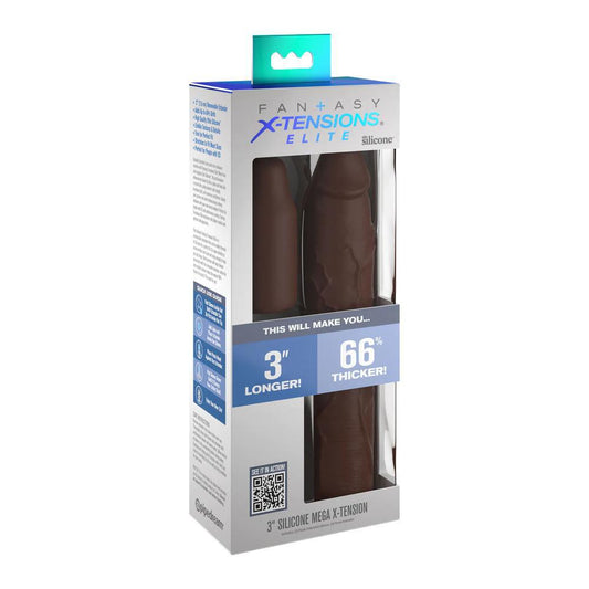 Fantasy X-Tensions Elite 9'' Sleeve With 3'' Plug Brown
