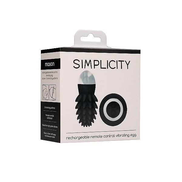 Simplicity Mason Rechargeable Remote Control Vibrating Egg Black