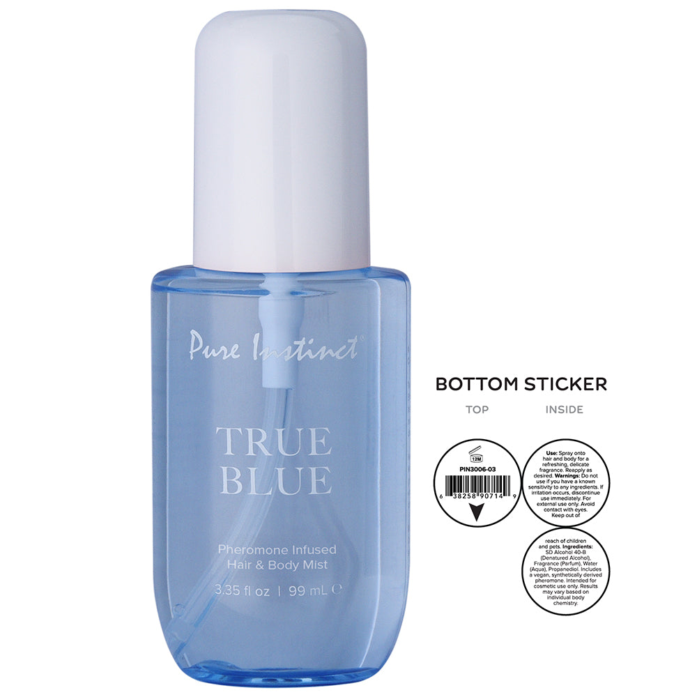 Pure Instinct Pheromone Infused Body & Hair Mist True Blue 3.35 oz.