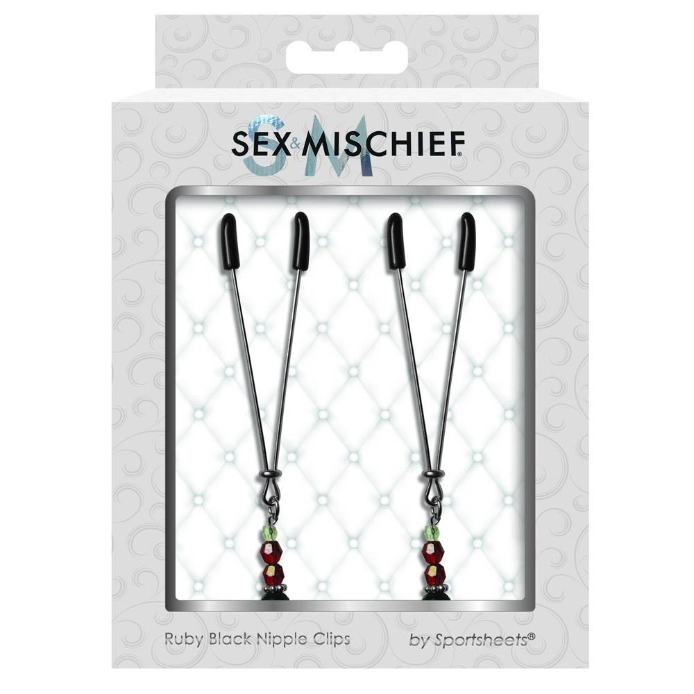 S&M Ruby Black Nipple Clips