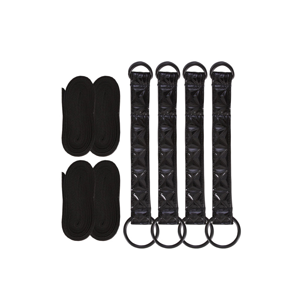 SINFUL-BLACK-BED RESTRAINTS STRAPS