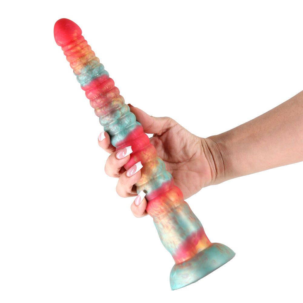 Colours Stacked 12" Dildo Red/Gold