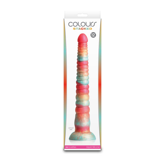 Colours Stacked 12" Dildo Red/Gold