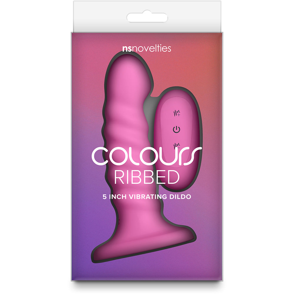 Colours Ribbed 5" Vibrating Pink