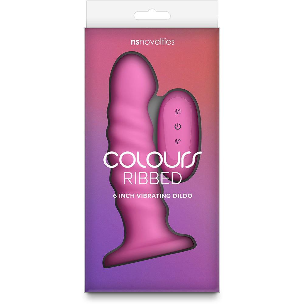 Colours Ribbed 6" Vibrating Pink