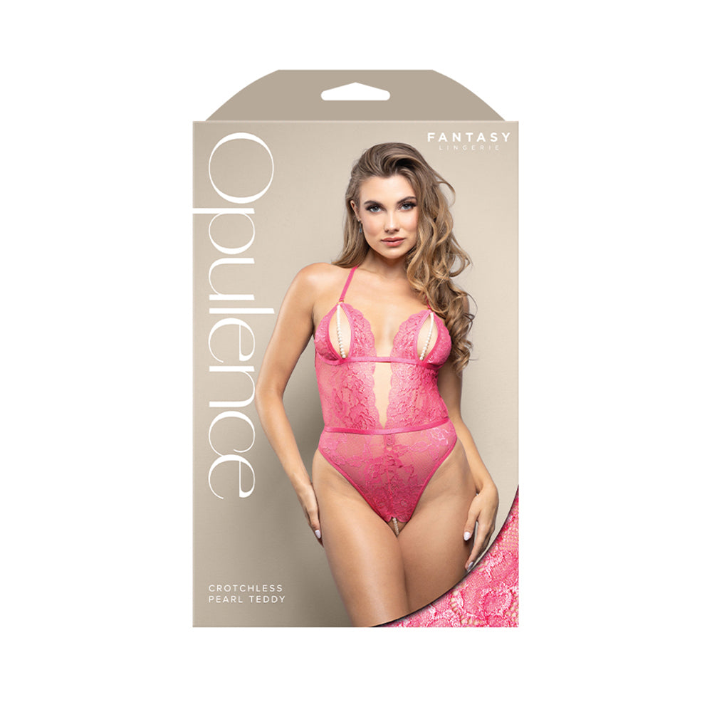Crotchless Pearl Teddy L/Xl
