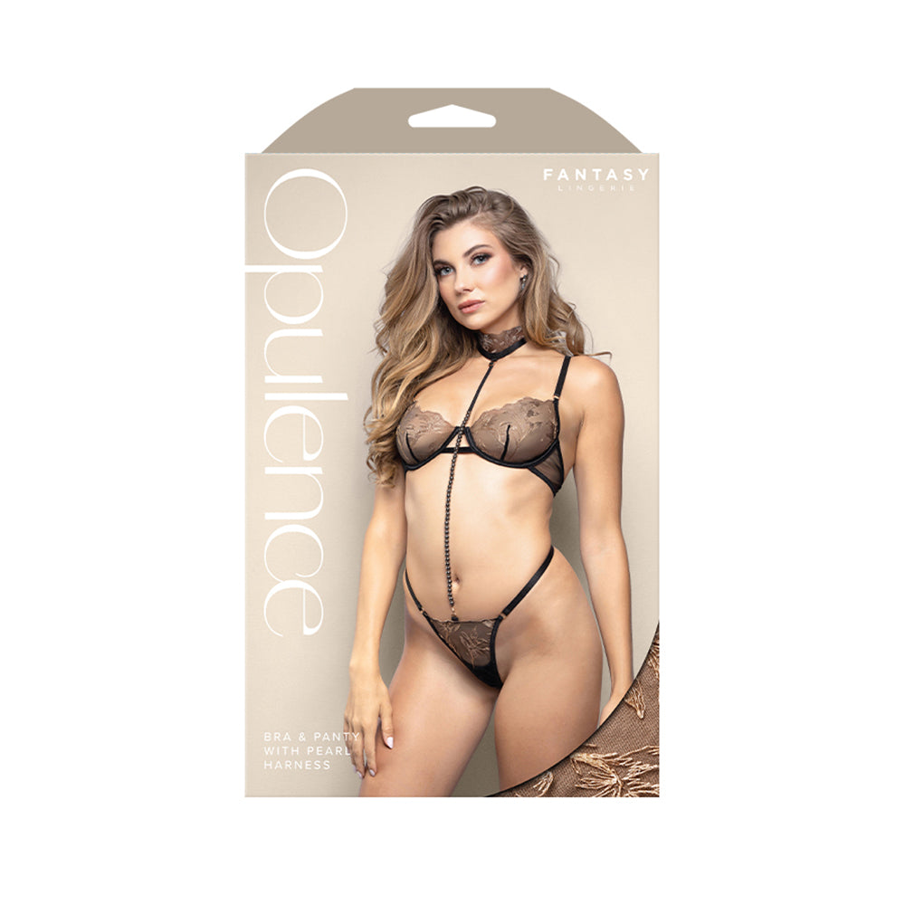 Bra & Panty With Pearl Harness