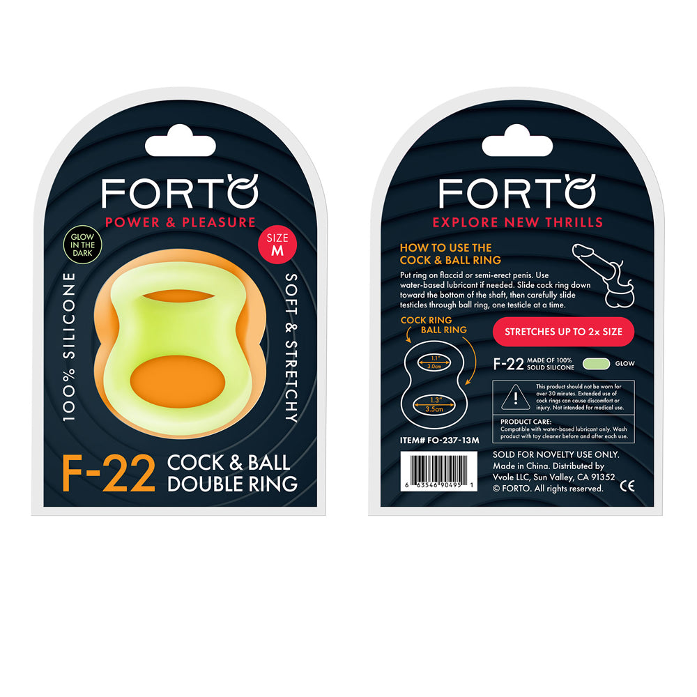 F-22: D Ring Liquid Silicone 53/55Mm Glow