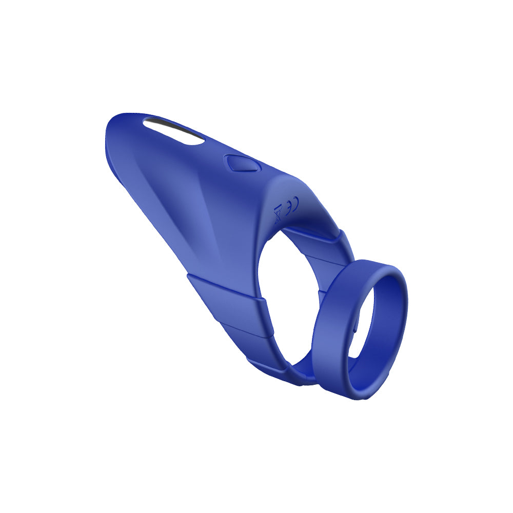 Forto F-48: Vibrating Perineum Double C-Ring Blue