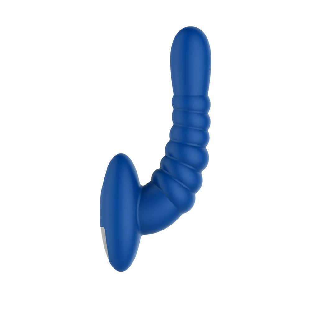 Ribbed Pro Vibrating Massager Blue