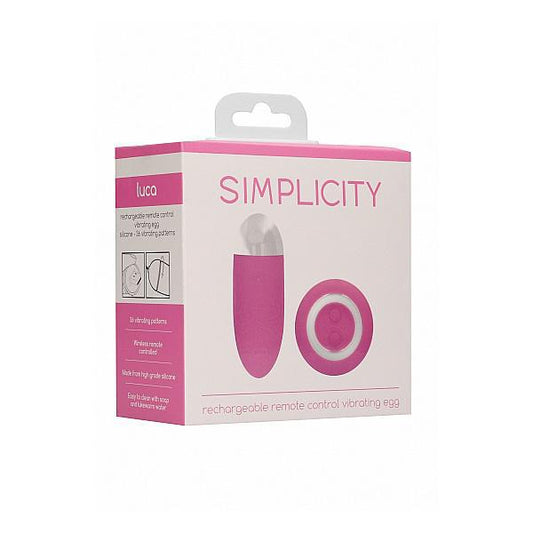 Simplicity Luca Rechargeable Remote Control Vibrating Egg Pink