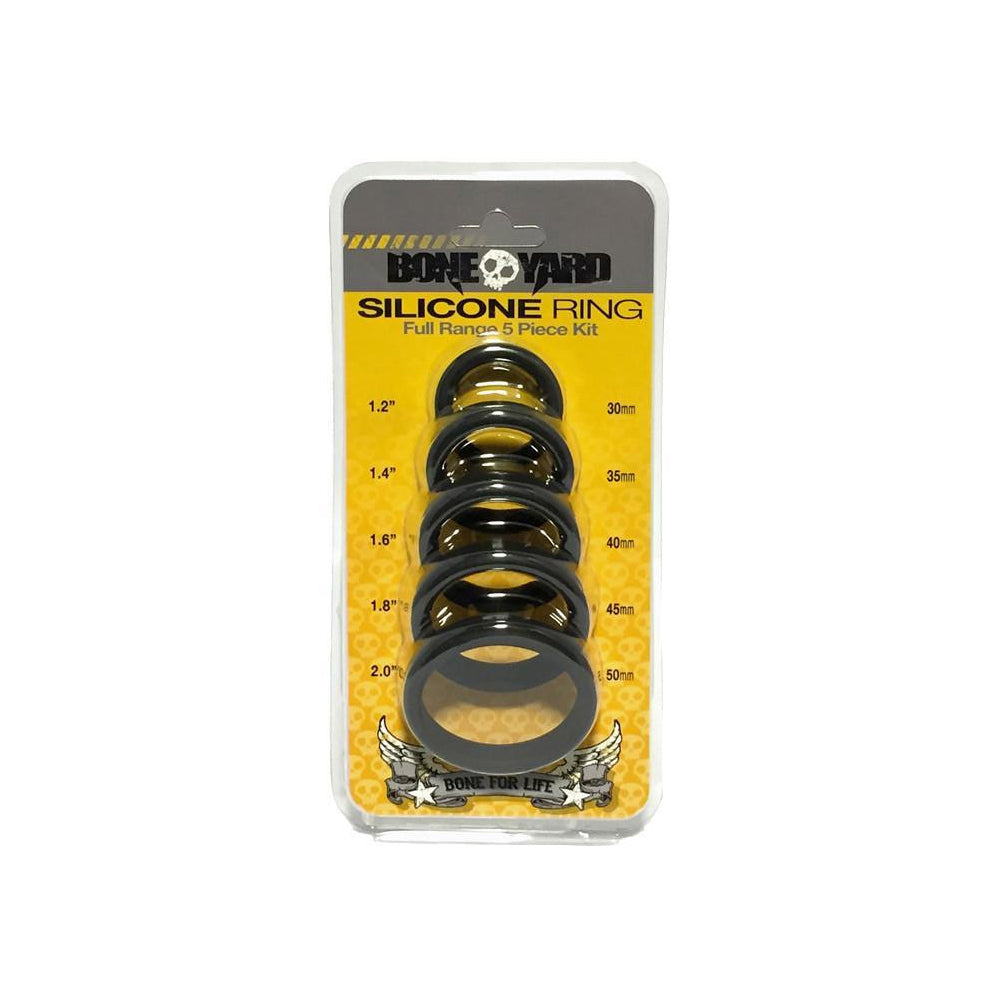 Boneyard Silicone Ring 5 Pcs Kit Black