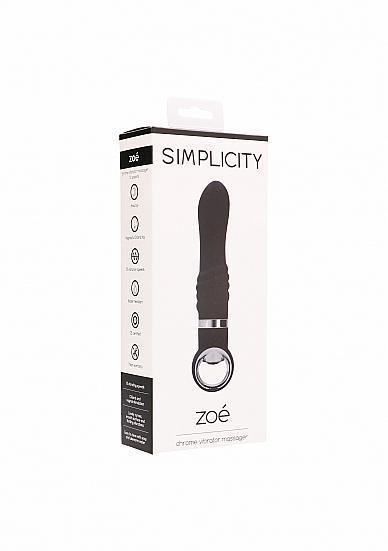 ZOÃ? chrome vibrator massager - Black