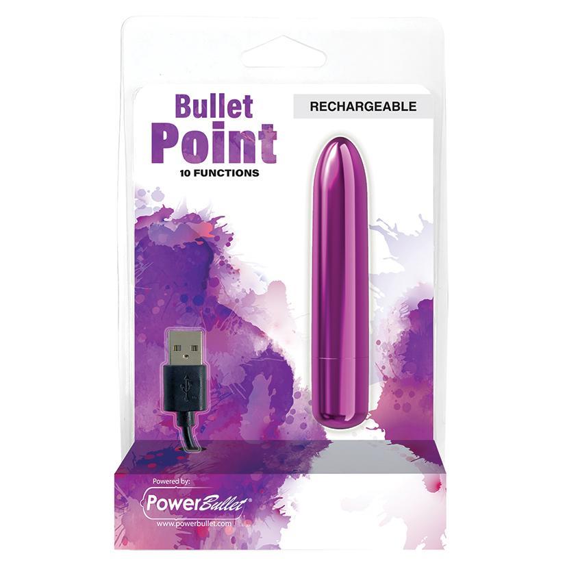 PowerBullet Bullet Point 10 Function Rechargeable-Purple 4"