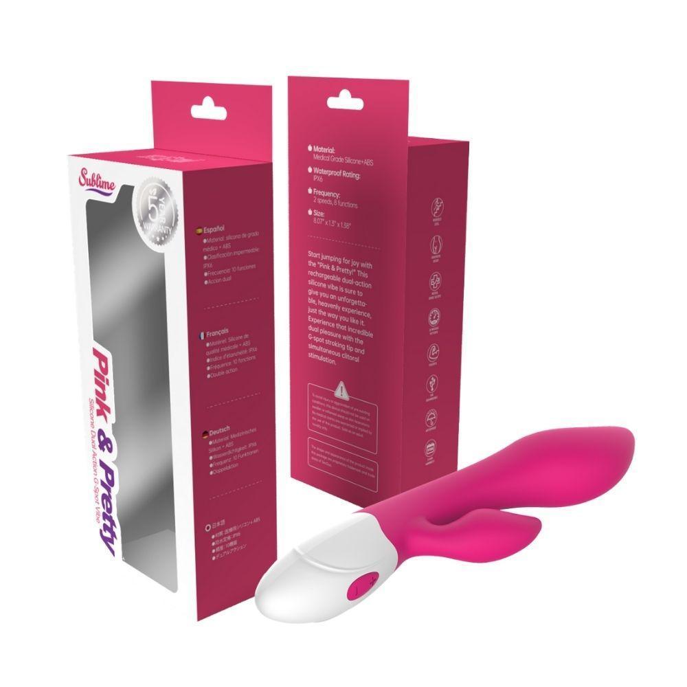 Sublime Pink & Pretty Silicone Dual Action G-Spot Vibe Pink