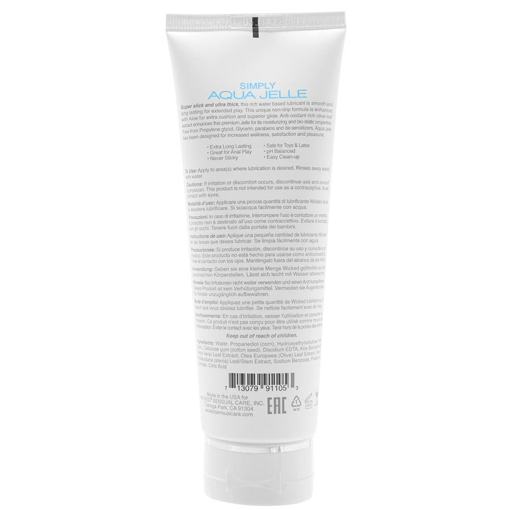 Wicked Sensual Care Simply Aqua Jelle Water Based Lubricant - 4 oz