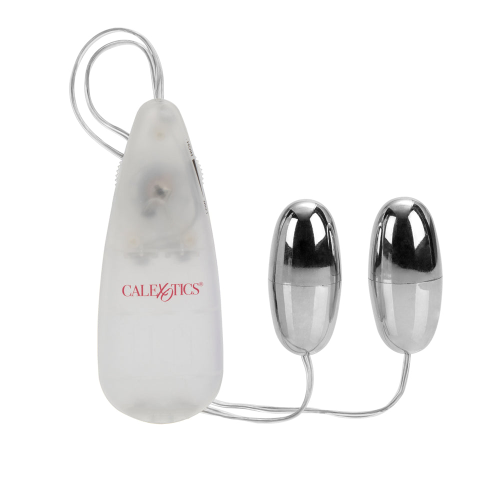 Pocket Exotics Vibrating Double Silver Bullets Silver