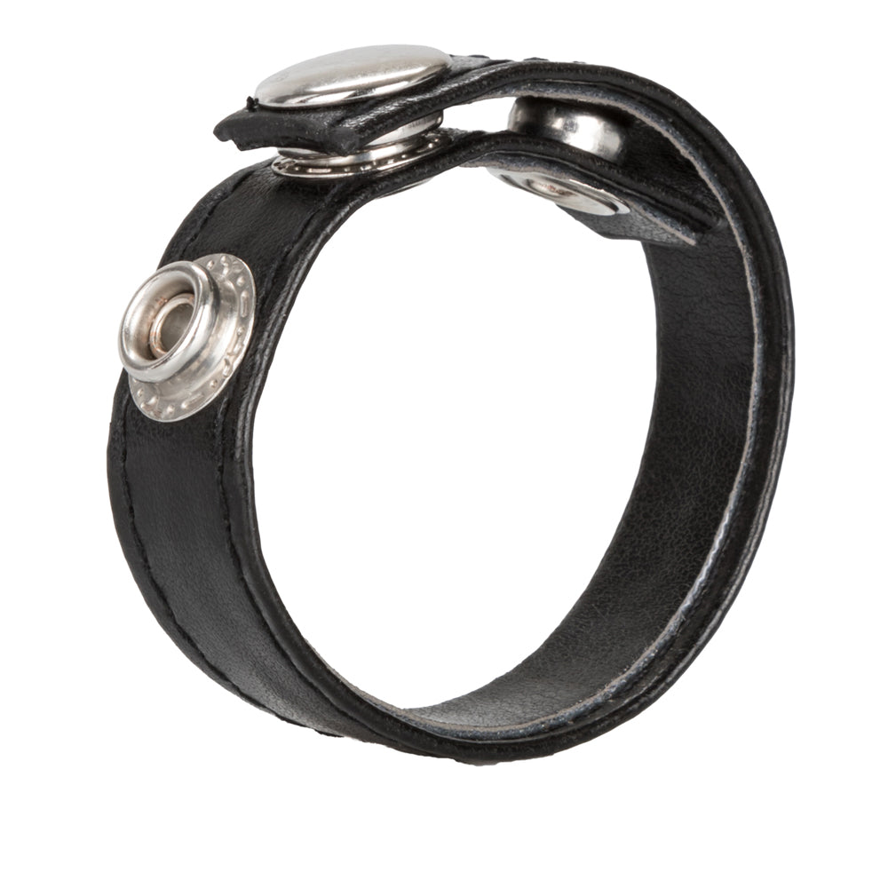 Leather 3-Snap Ring Black