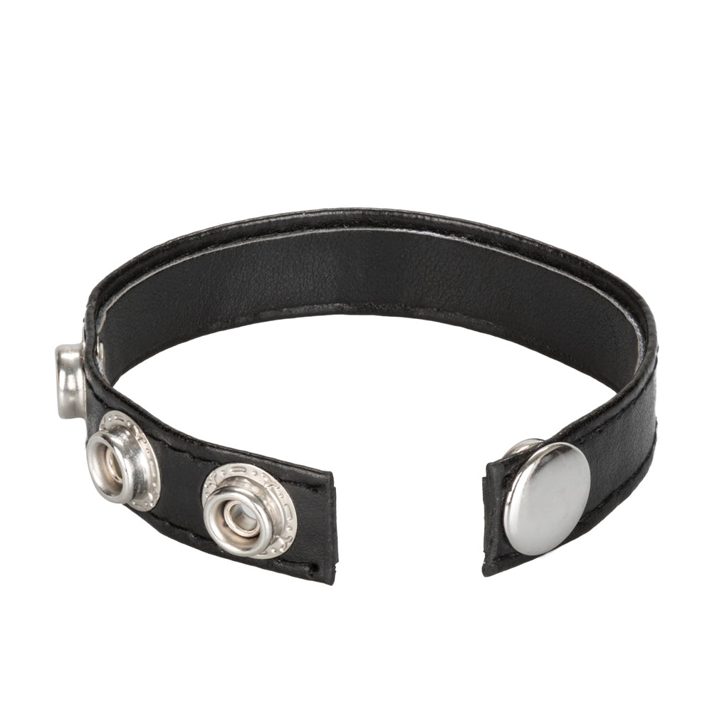 Leather 3-Snap Ring Black
