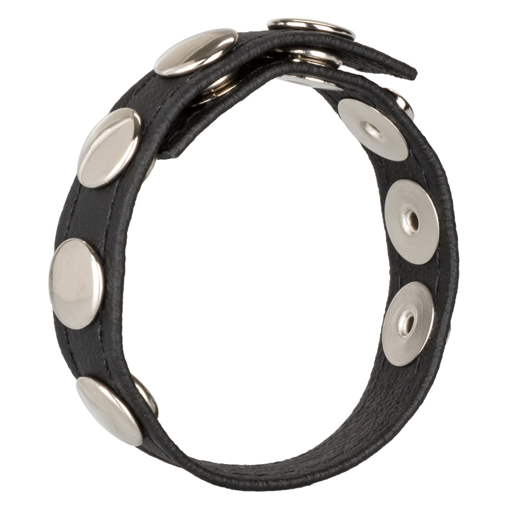Leather Multi-Snap Ring Black