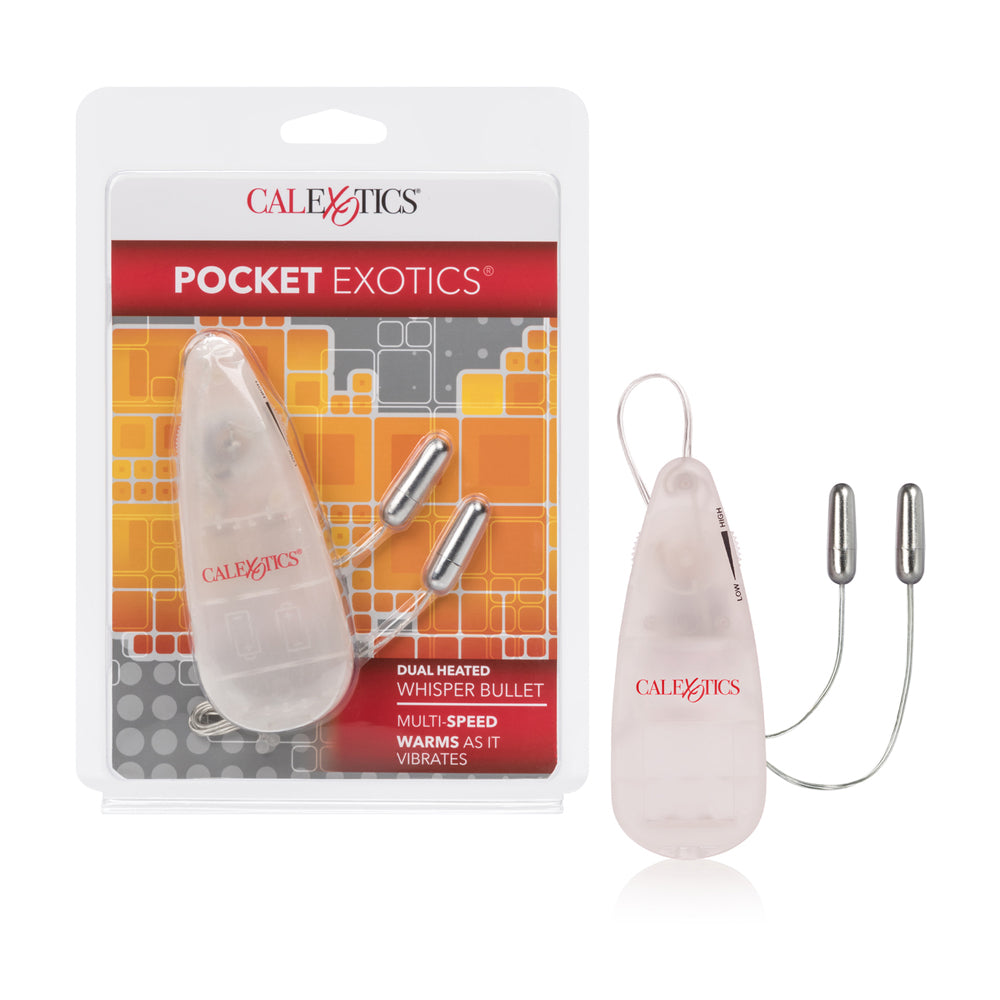 Pocket Exotics Dual Heated Whisper Bullets Silver
