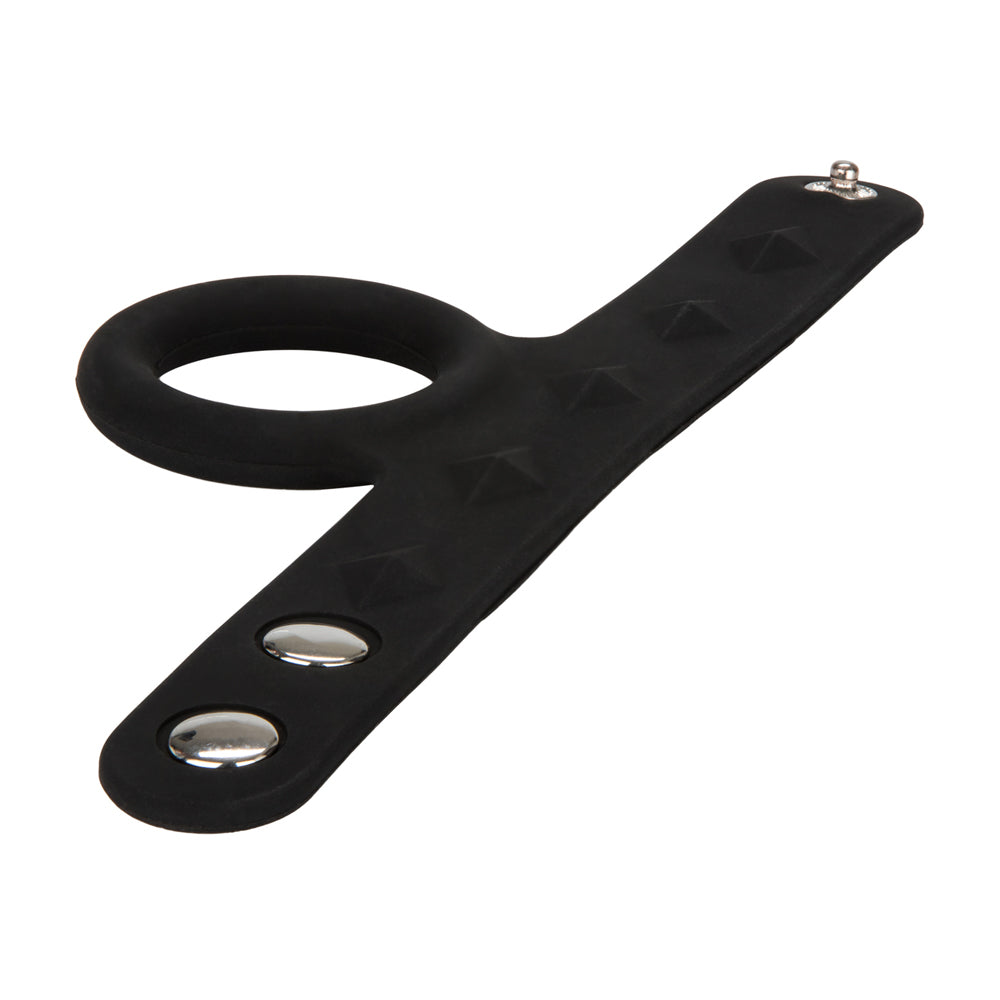 Silicone Tri-Snap Scrotum Support Ring Large Black