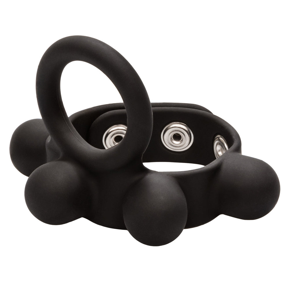 Silicone Medium Weighted C-Ring Ball Stretcher Black