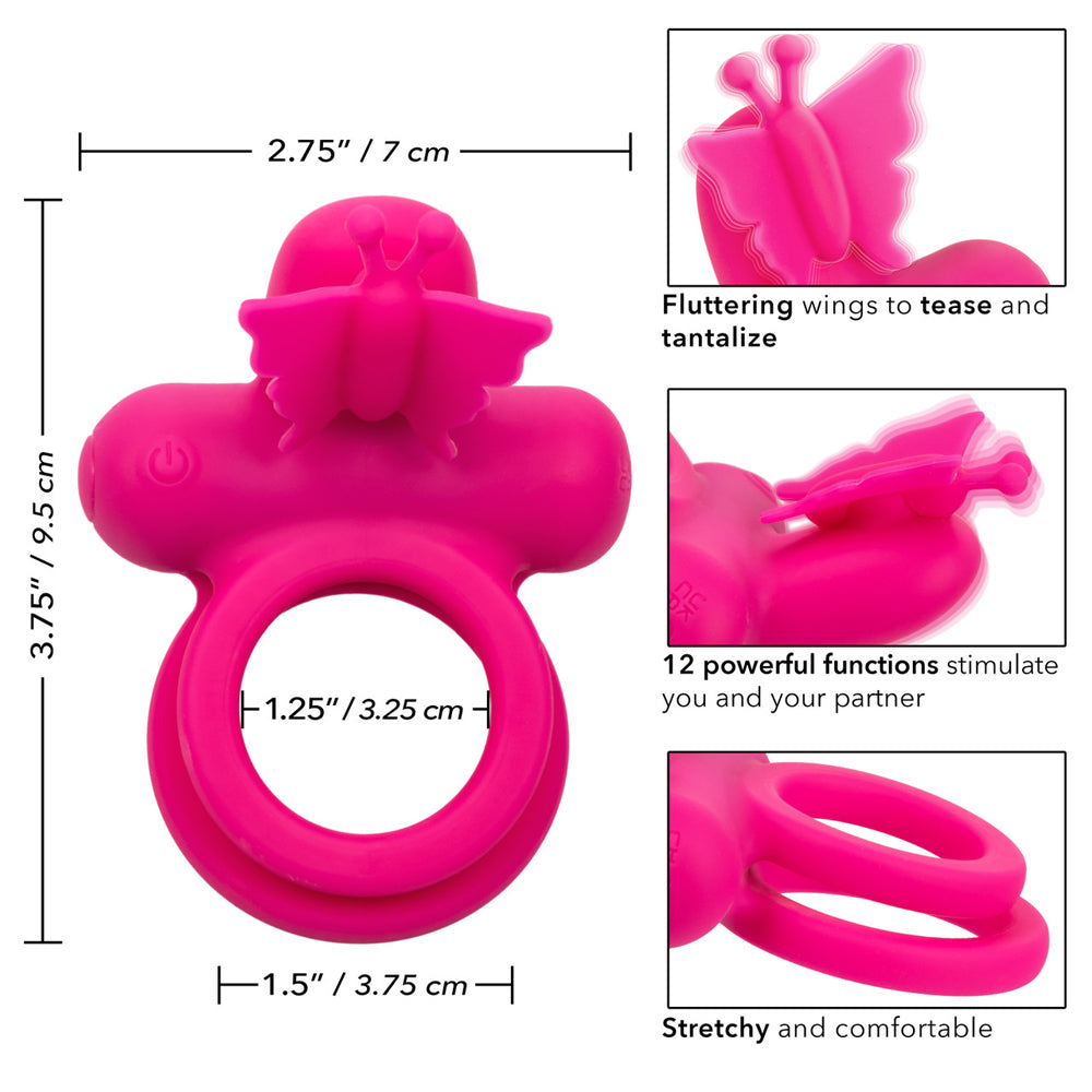 Silicone Rechargeable Butterfly Dual Ring