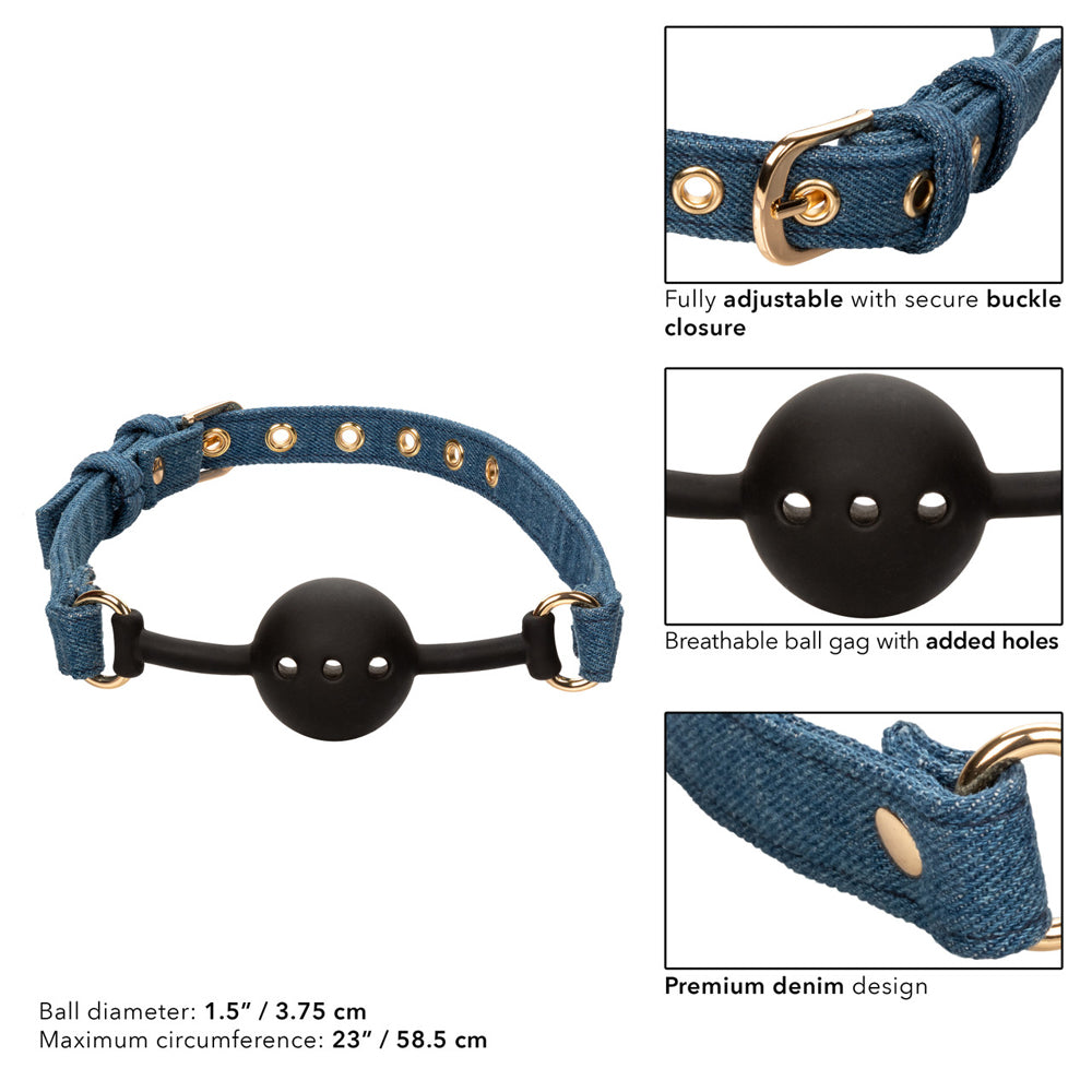 Ride 'Em Premium Denim Collection Ball Gag