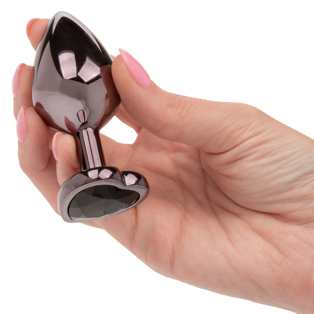 Jewel Large Black Diamond Heart Plug