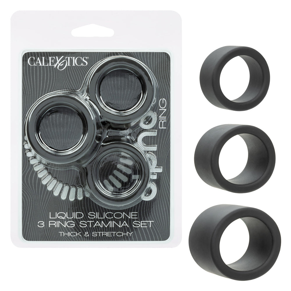 Alpha Liquid Silicone 3 Ring Stamina Set