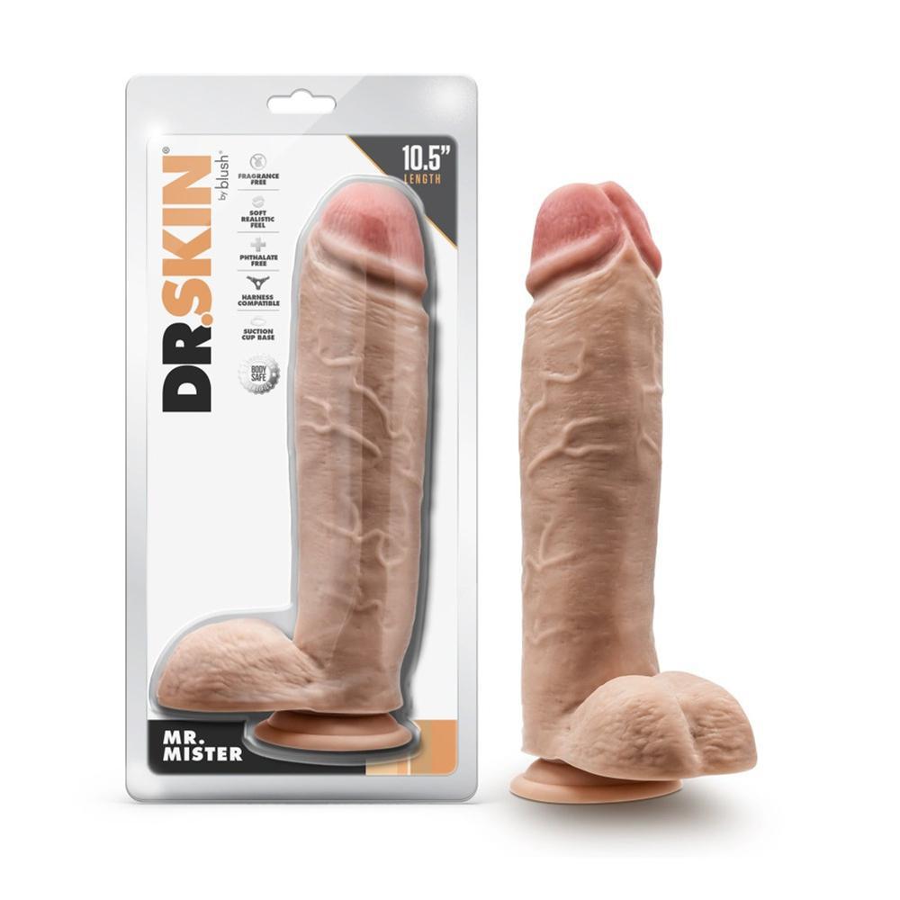 Dr. Skin Mr. Mister 10.5" Dildo With Balls Beige