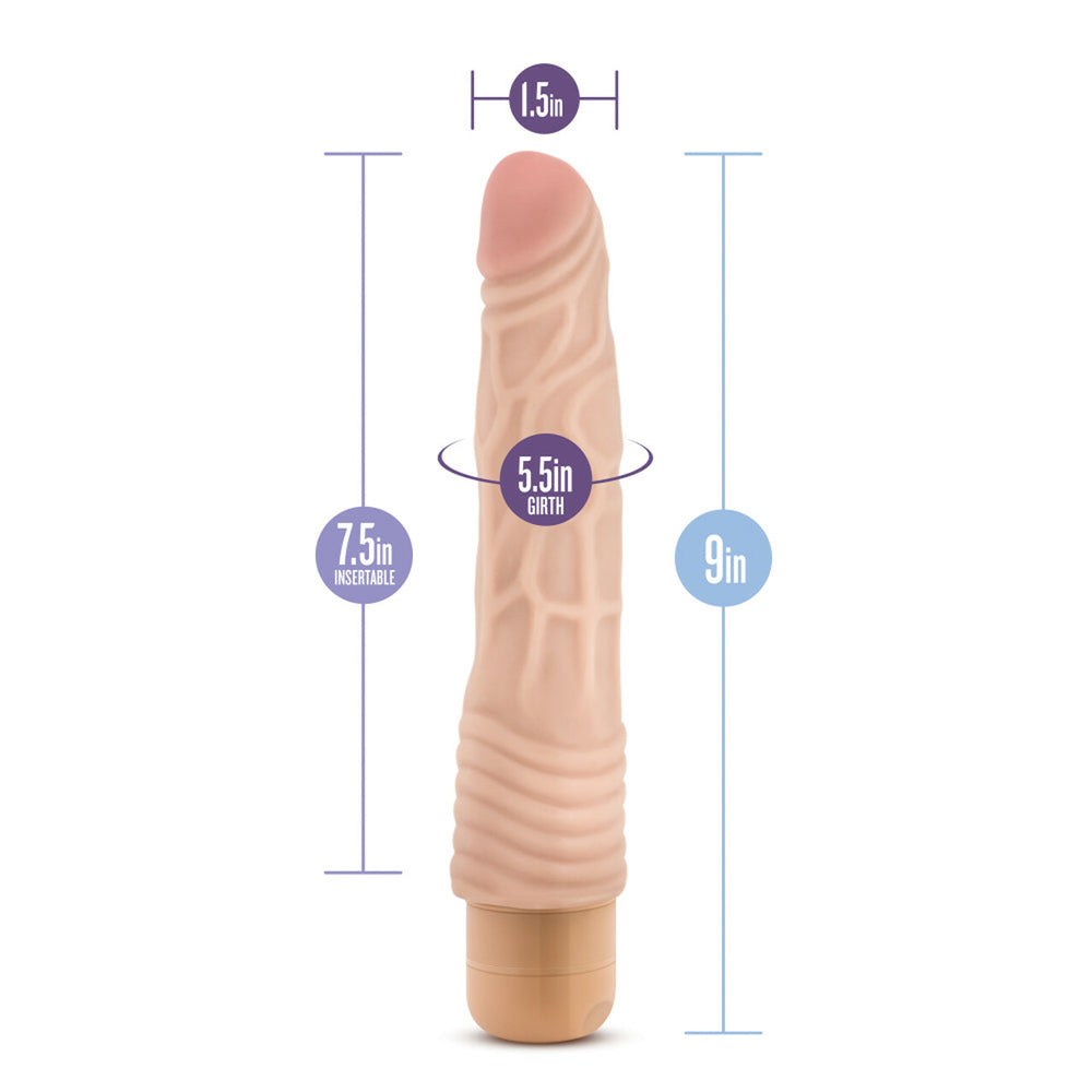 Dr. Skin Cock Vibe #2 - 9" Vibrating Cock Beige