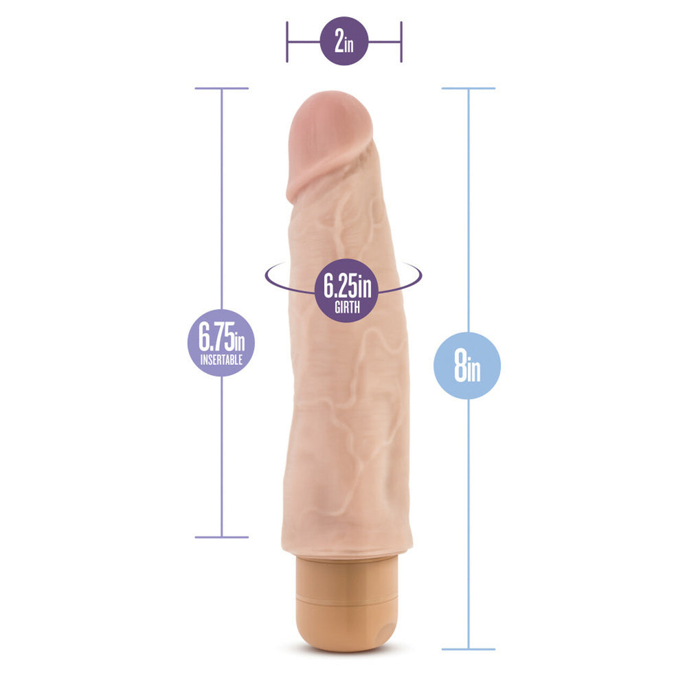 Dr. Skin Cock Vibe #14 - 8" Vibrating Cock Beige