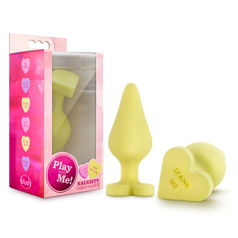 Play With Me Naughty Candy Heart Spank Me Yellow