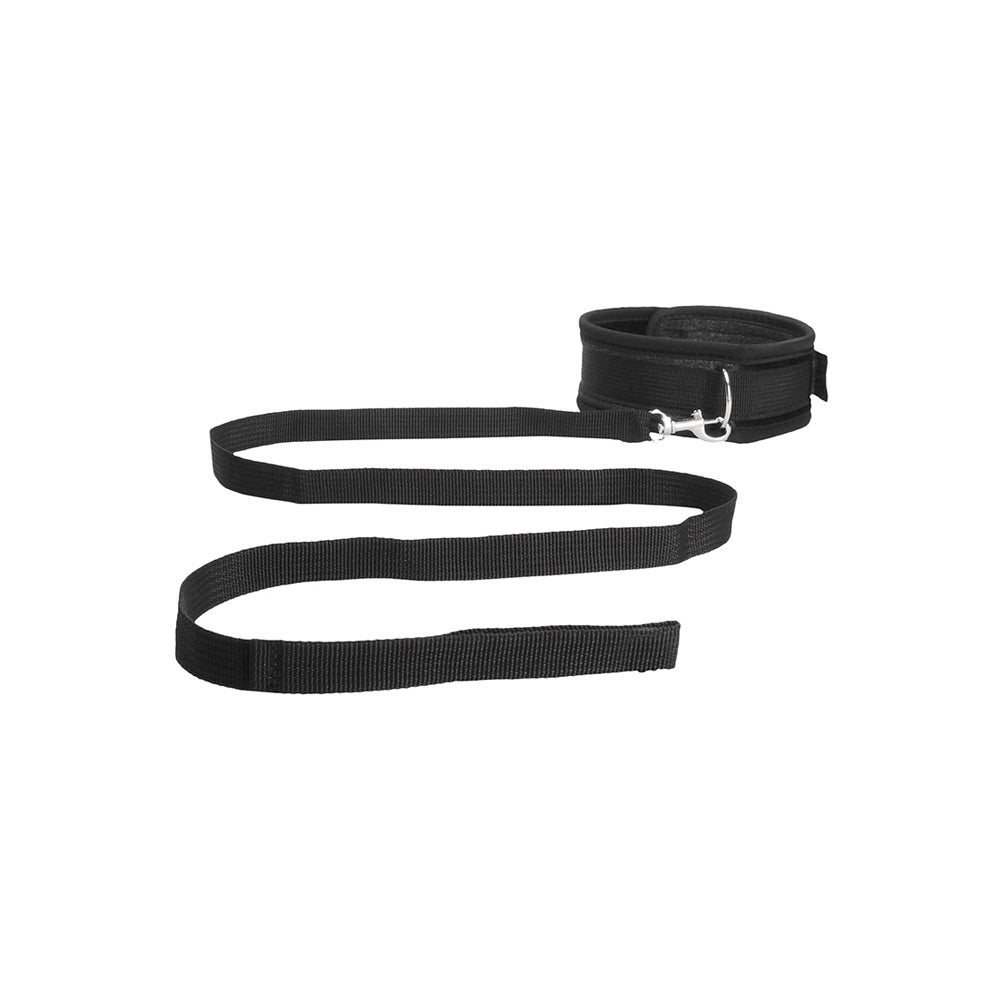 Ouch! Velvet & Velcro Adjustable Collar With Leash