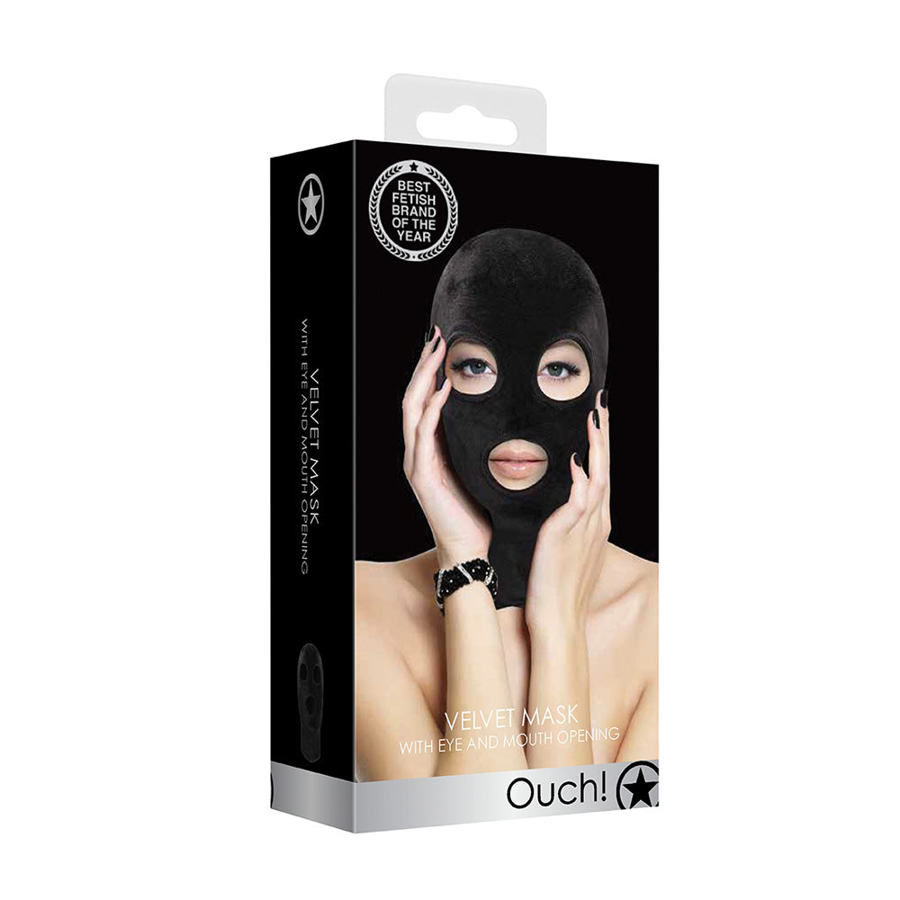 Ouch! Velvet & Velcro Mask With Eye And Mouth Opening