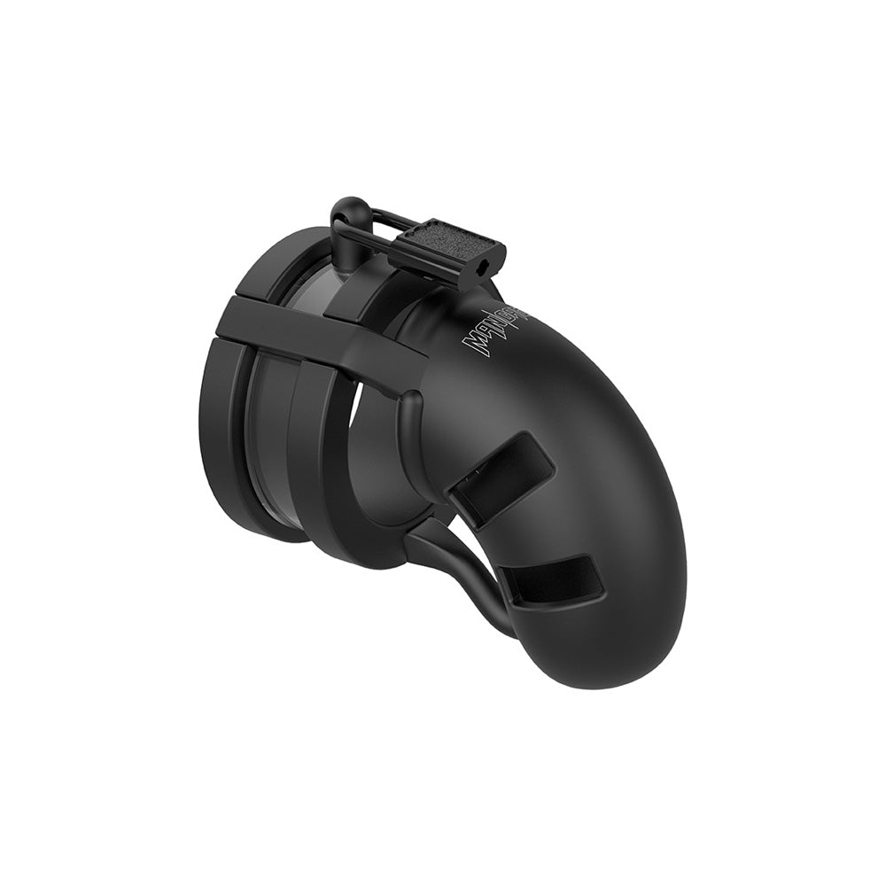 Mancage Model 18 Chastity 3.5" Silicone Cage Ballsplitter Black