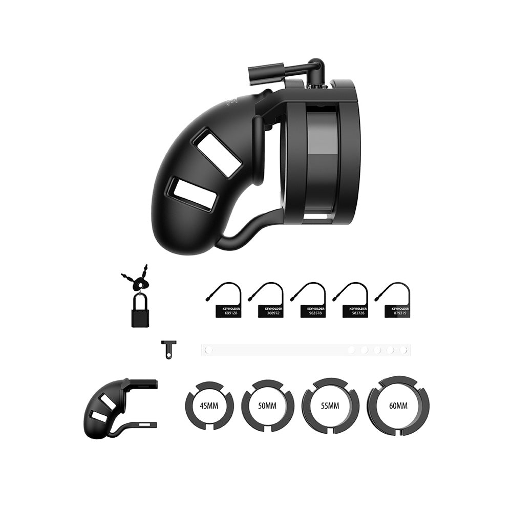 Mancage Model 18 Chastity 3.5" Silicone Cage Ballsplitter Black