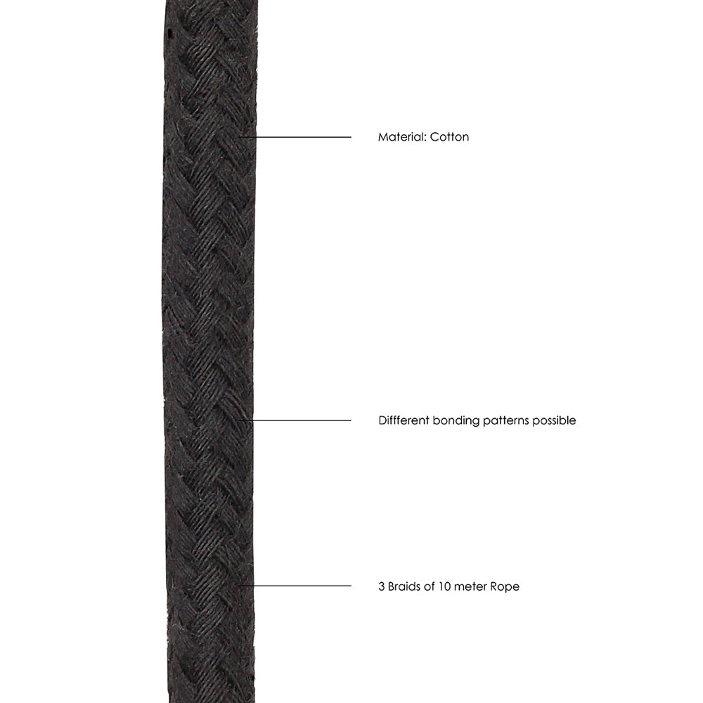 Ouch! Black & White Japanese Rope 10 Meters