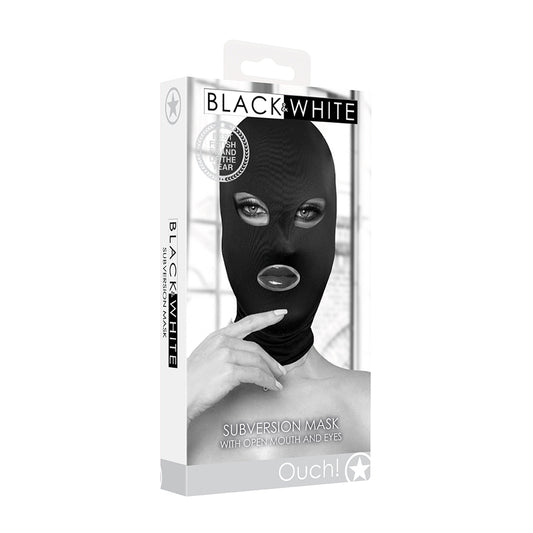 Ouch! Black & White Subversion Mask With Open Mouth And Eye