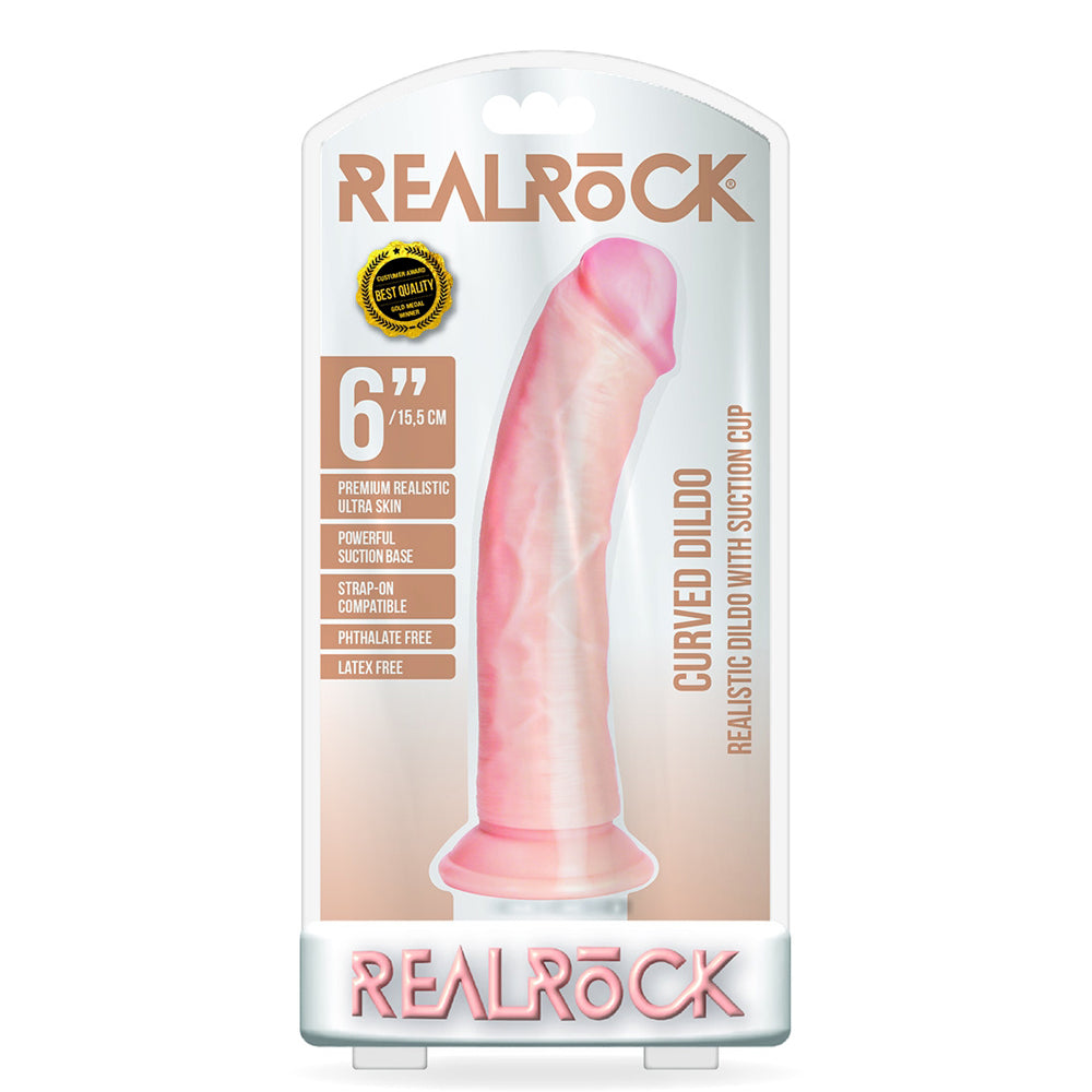 Curved Realistic Dildo Without Balls With Suction Cup