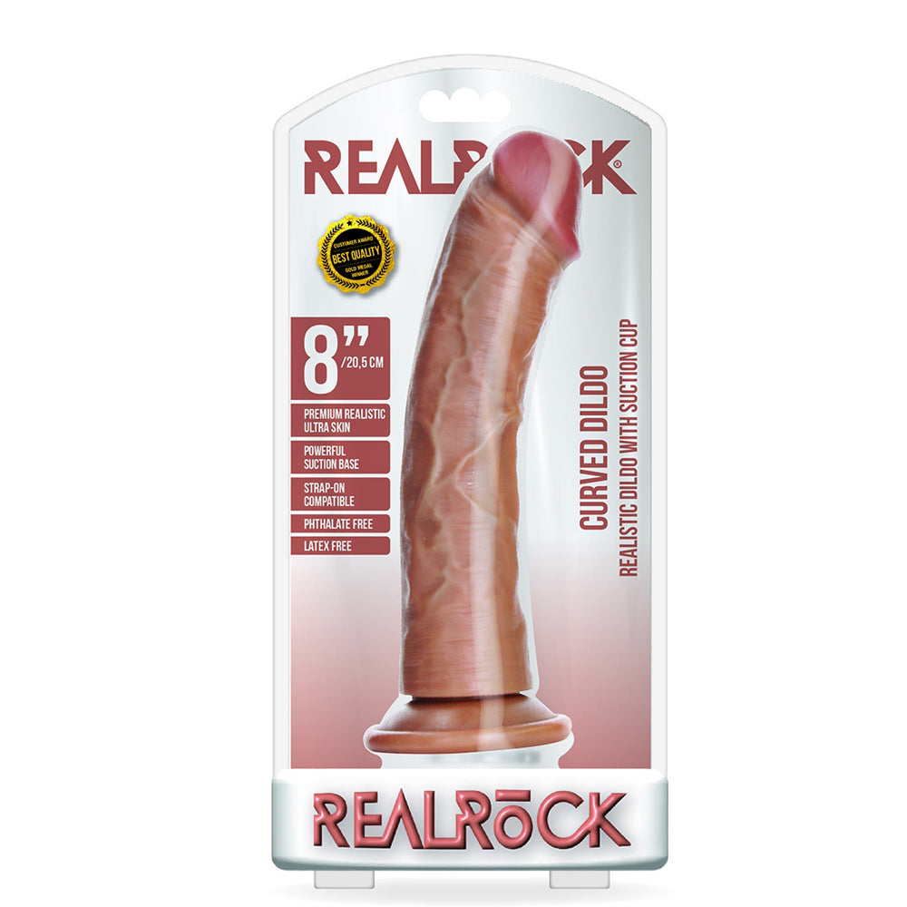 Curved Realistic Dildo Without Balls With Suction Cup