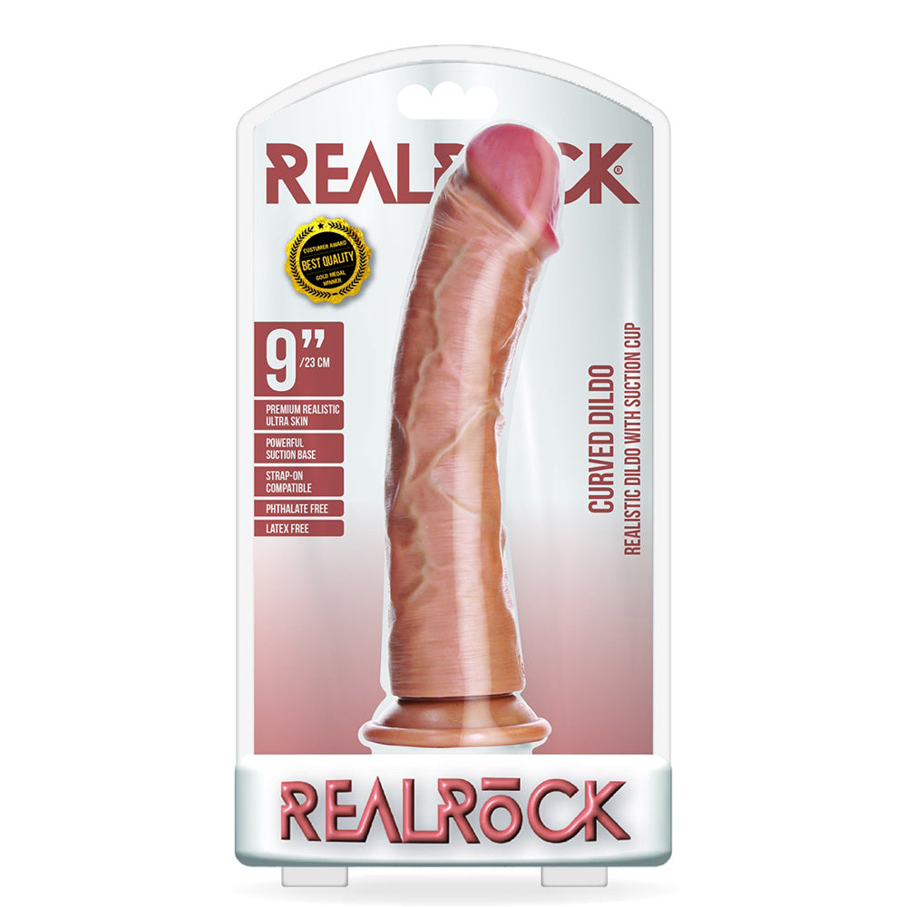 Curved Realistic Dildo Without Balls With Suction Cup