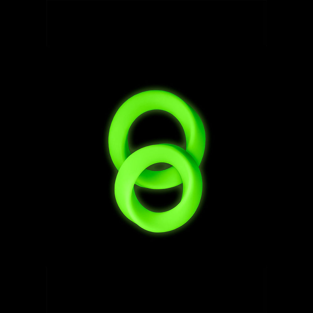 Ouch! 2 Pcs Cock Ring Set Glow In The Dark